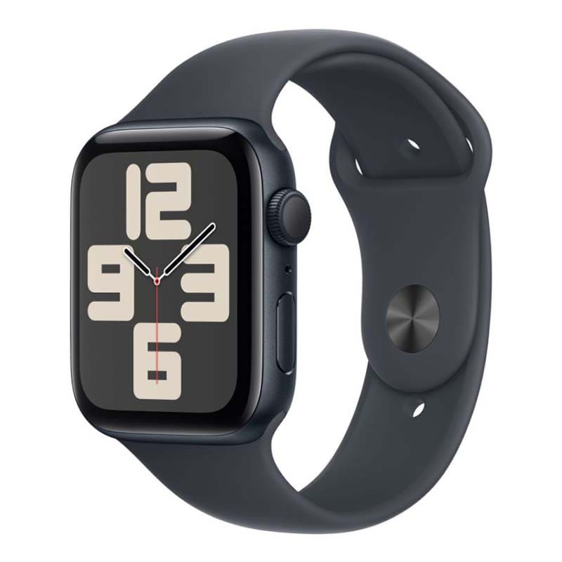 Купить apple watch se (2024), 44 мм корпус из алюминия цвета «midnight», ремешок sport band размера s/m цвета «midnight» с доставкой