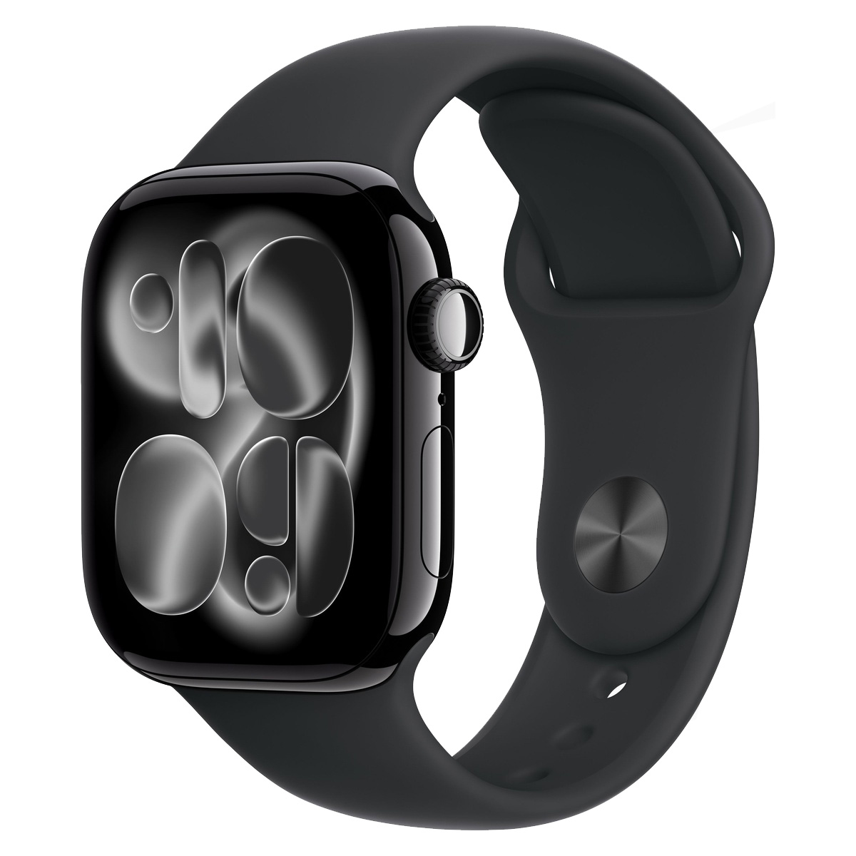 Купить apple watch series 11, 42 мм корпус из алюминия цвета «jet black», ремешок sport band размера s/m цвета «black» с доставкой