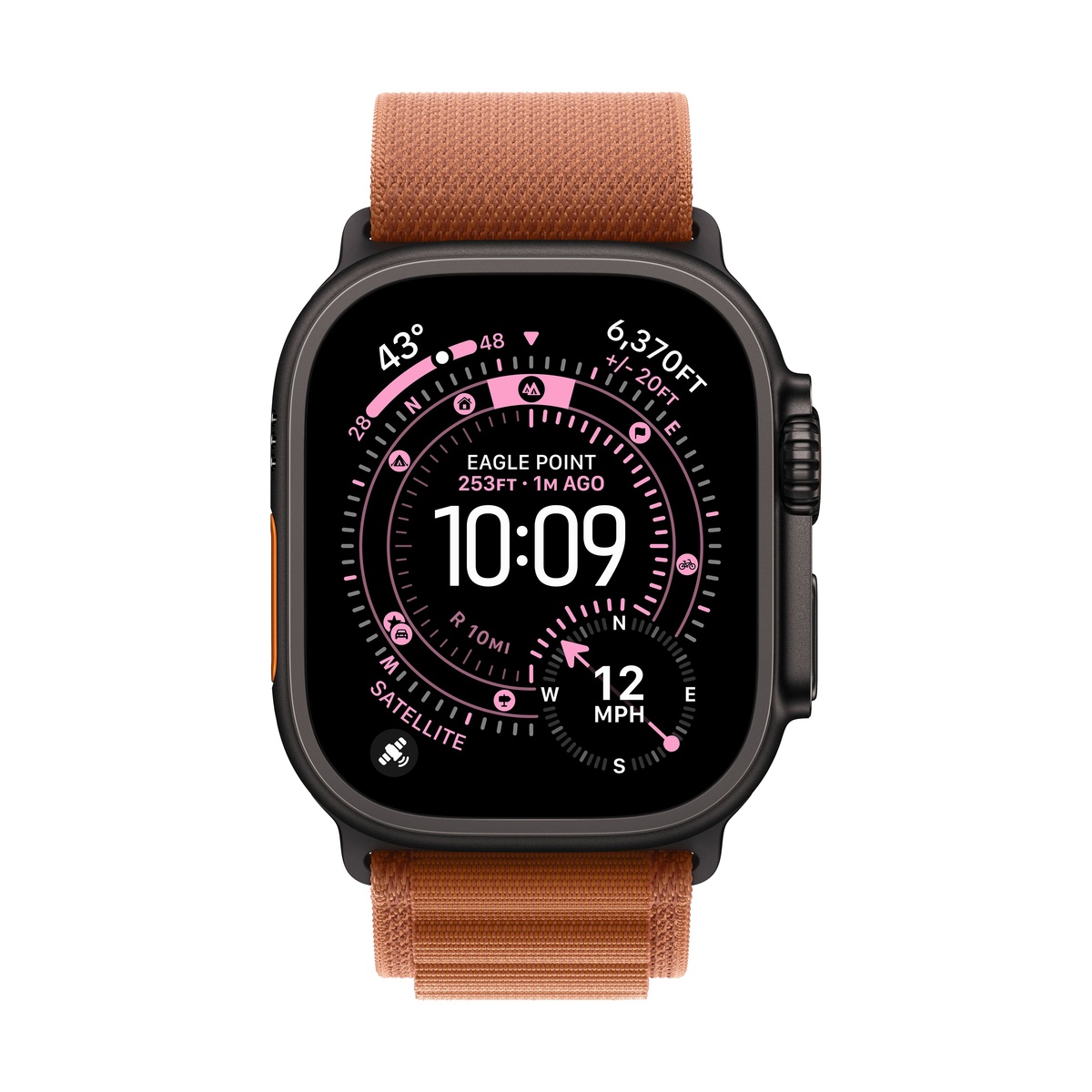 Купить apple watch ultra 3 (2025), 49 мм корпус из титана цвета «black», ремешок alpine loop размера l цвета «terra cotta» с доставкой