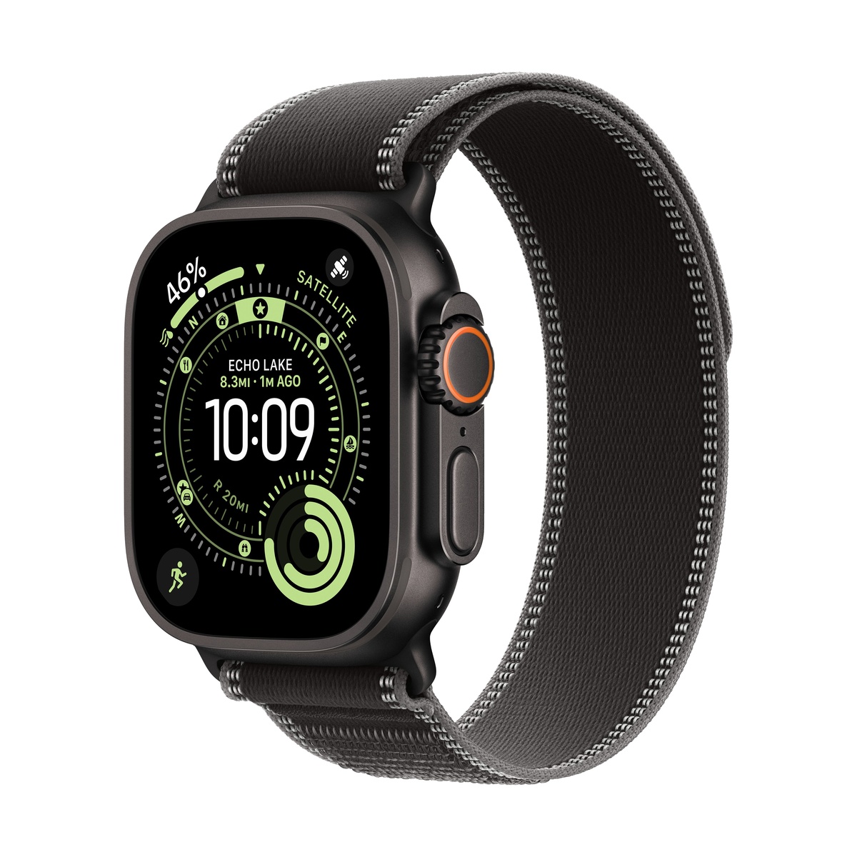 Купить apple watch ultra 3 (2025), 49 мм корпус из титана цвета «black», ремешок trail loop размера s/m цвета «black/charcoal» с доставкой