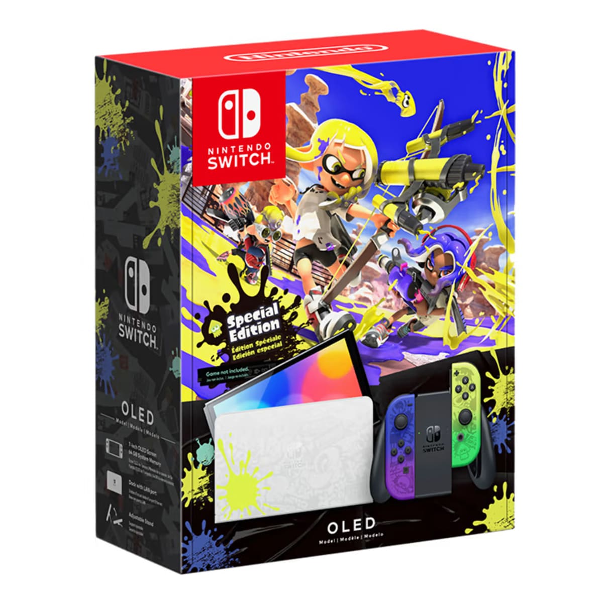 Купить игровая консоль nintendo switch oled 64gb splatoon 3 edition, зеленый/фиолетовый с доставкой