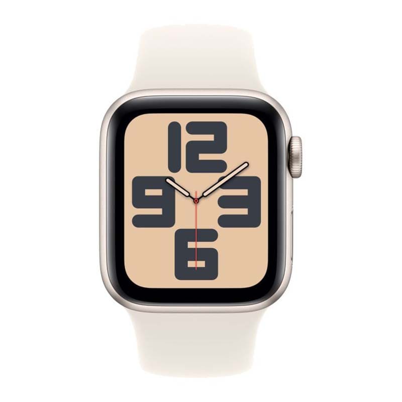 Купить apple watch se (2024), 40 мм корпус из алюминия цвета «starlight», ремешок sport band размера m/l цвета «starlight» с доставкой